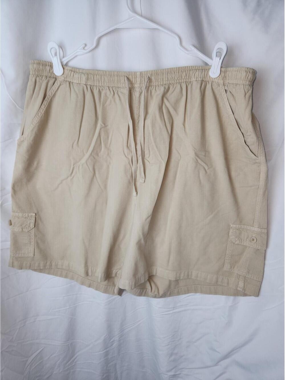Gloria Vanderbilt shorts womens 2X khaki cargo elastic waist drawstring 3 pocket